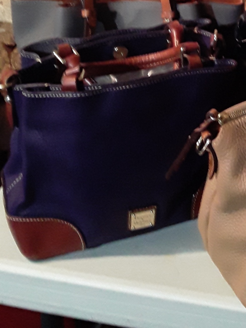 RARE 💜 Amethyst Dooney & Bourke Pebble Leather Brenna Bag crossbody satchel